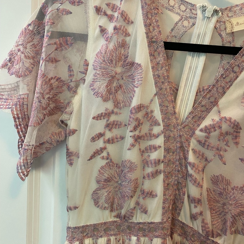Altar’d State Pink Purple Lace Sheer Maxi Dress Women’s Size Small - Picture 9 of 12